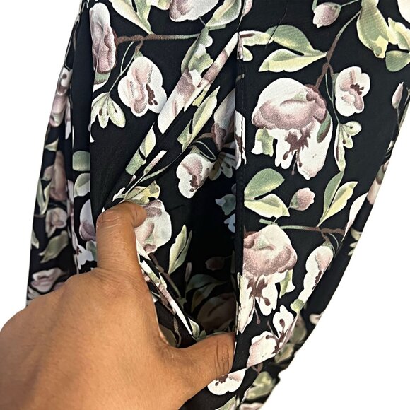 Unique Vintage Floral Wide Leg Jumpsuit Suspender Overalls Boho Pockets Small - Picture 10 of 13